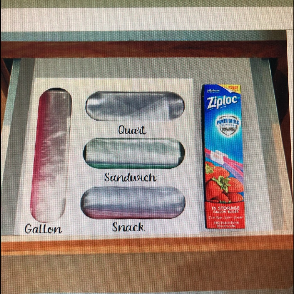 Zip Lock Bag Container Organizer (Wood)